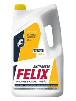 Антифриз Felix Energy, G12+, желтый готовый, 5 кг