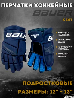 Перчатки хоккейные BAUER X S21 INT темно-синий