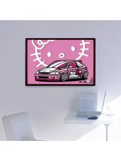 Постер Honda Civic 6 Hello Kitty, 60X40