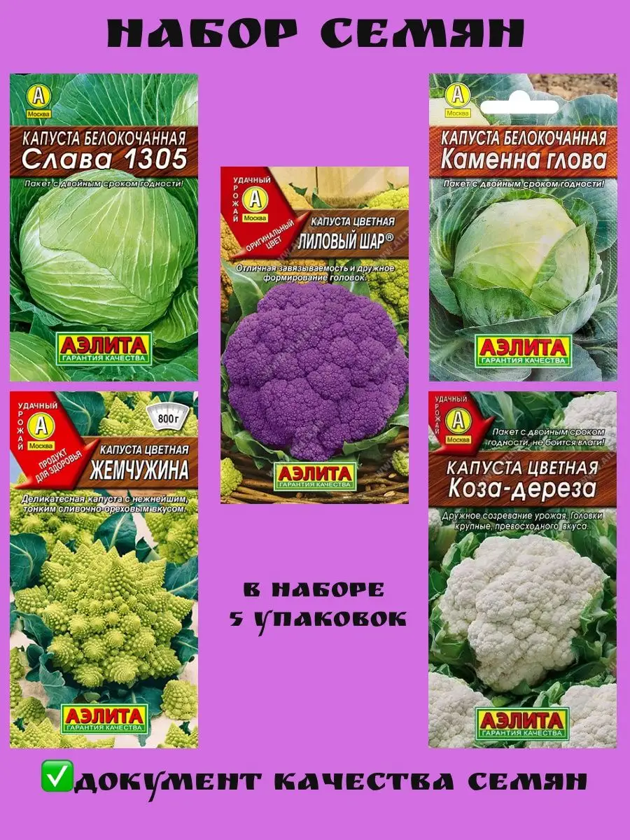 Семена капусты набор Аэлита 145251528 купить в интернет-магазине Wildberries