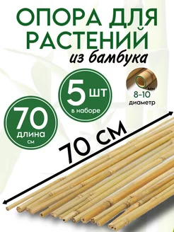 Опора для садовых и комнатных растений бамбук 70 см, 5 шт