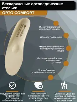 Стельки супинаторы ортопедические бескаркасные COMFORT