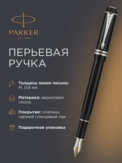 Перьевая ручка Duofold Black Platinum, M, S0690560