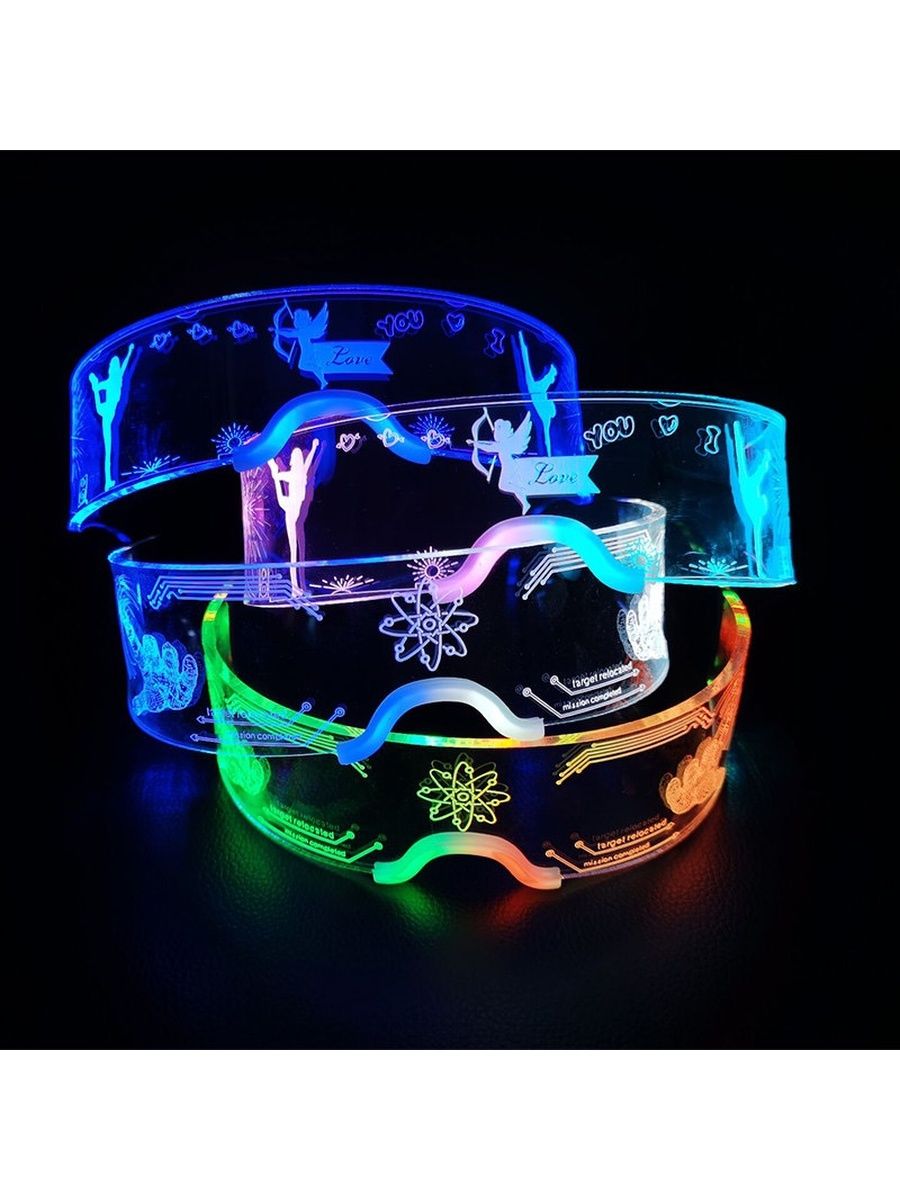 очки cyberpunk светящиеся led светодиодные фото 22