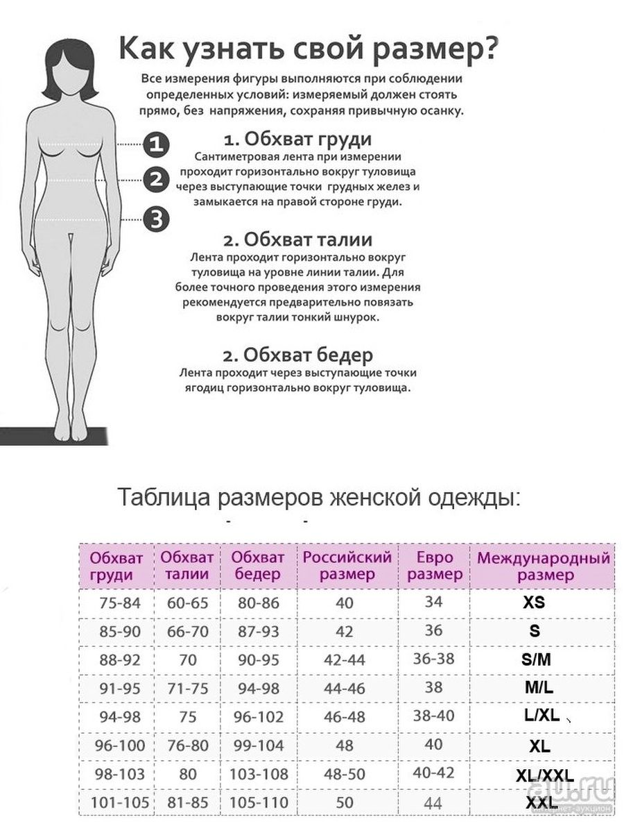 Как узнать свой размер одежды таблица