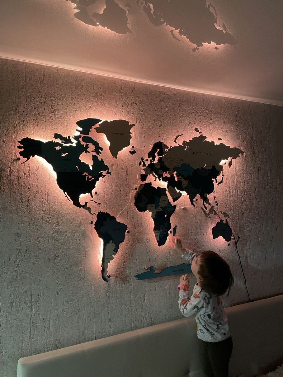 Карта мира настенная из дерева Geografika 146241807 купить винтернет-магазине Wildberries