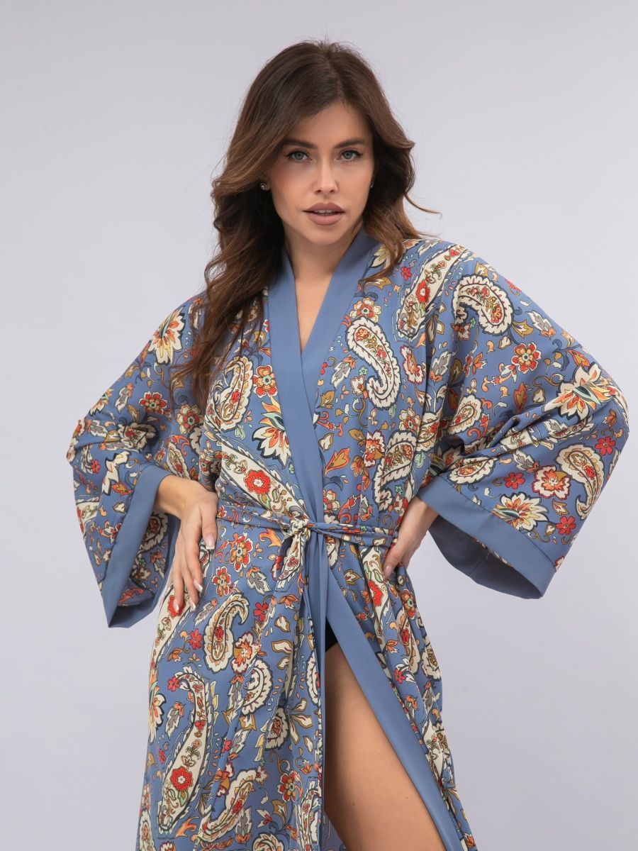 Халат накидка. Пляжное кимоно.