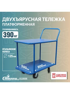 Тележка двухъярусная платформенная, 500х800мм