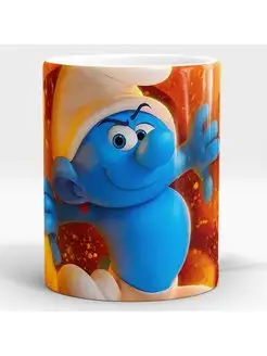 Кружка с принтом Смурфики мультфильм Smurfs