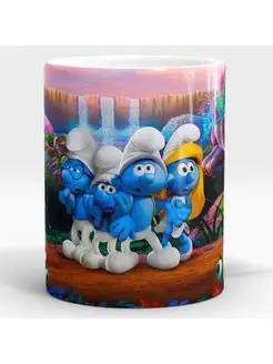 Кружка с принтом Смурфики мультфильм Smurfs