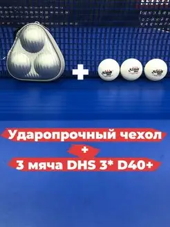 Чехол и мячи для настольного тенниса D40+ 3* ITTF