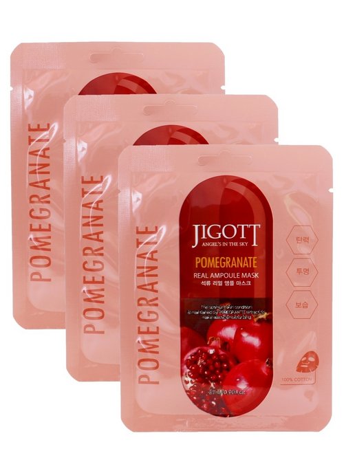 Real ampoule mask. Маска для лица ампульная с гранатом Pomegranate real Ampoule Mask Jigott, 27 мл. Маска тканевая Jigott гранат. Jigott ампульная тканевая маска c медом Honey real Ampoule Mask, 27 мл. Тканевая маска для лица - Pomegranate real Ampoule Mask,10pcs(Jigott ).