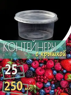 Контейнер одноразовый 250 мл, контейнер с крышкой