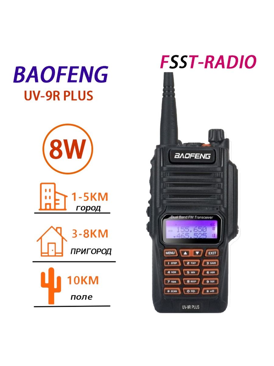 Baofeng uv 9r plus отзывы. УКВ радиостанции носимые 100-400 МГЦ. Рация баофенг rd5r обзор спрятать частоту.