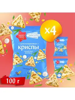 Чипсы (криспы) цельнозерновые Сметана и лук 4 шт по 100 г