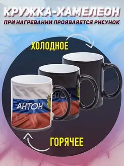 Кружка Хамелеон Именная Антон