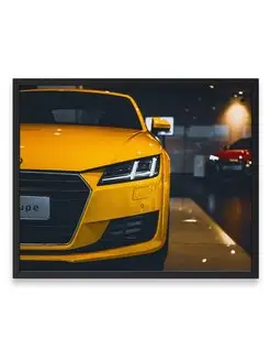 Плакат, постер audi, audi r8, авто, спорткар, желтый