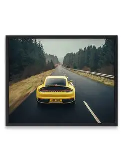 Плакат, постер Порше, спорткар, авто, 2019 Порше 911 Каррера