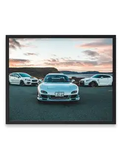 Плакат, постер Mazda RX-7, авто, Мазда RX-8, спорткар, Мазда