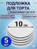 Подложка для торта 10 см усиленная 3 мм, ХДФ белая, 5шт бренд Biskvitime shop продавец Продавец № 293709