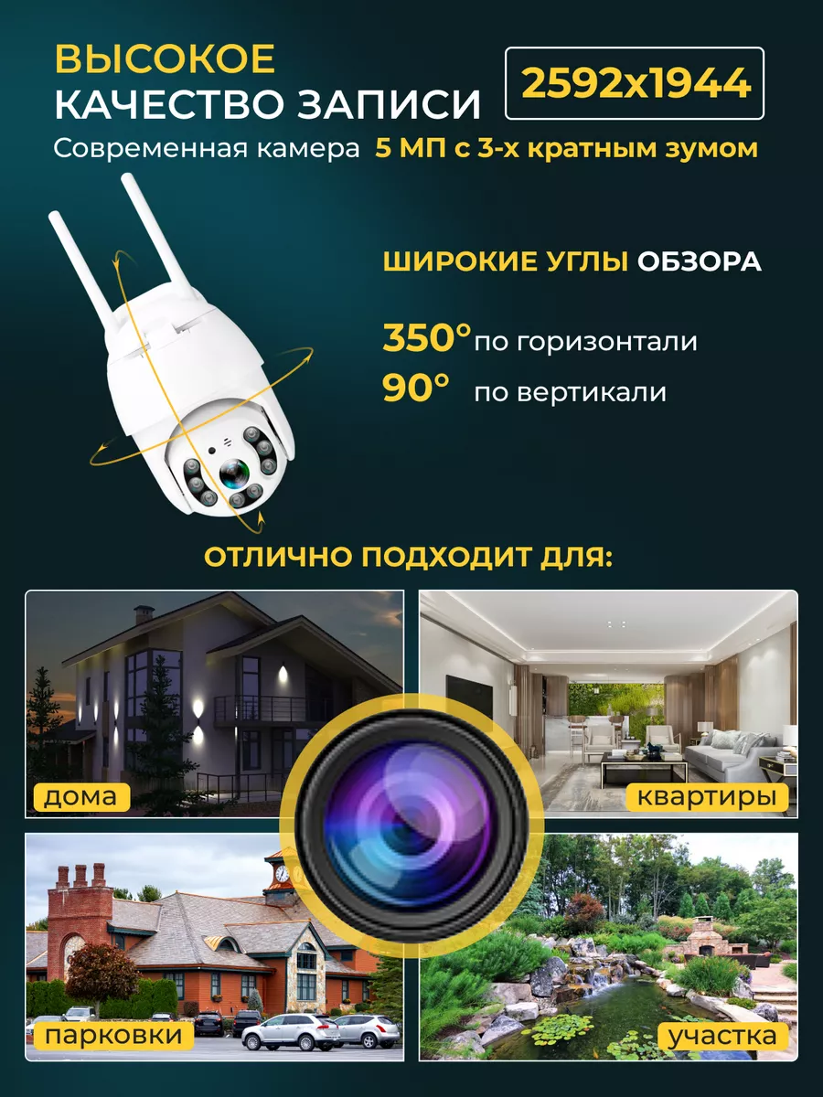 Камера видеонаблюдения уличная wi fi 4мп