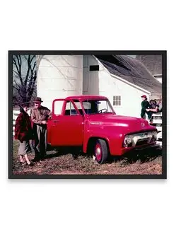 Плакат, постер Ford F-100 1954