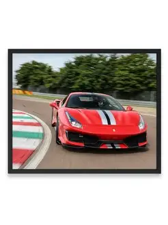 Постер, Плакат, Феррари ferrari 488 pista on track 40х50