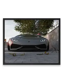 Постер, Ламборджини lamborghini aventador roadster cgi 40х50