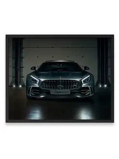 Постер, Плакат, Мерседес black mercedes benz amg gt hd 40х50