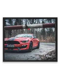 Постер, плакат, Форд ford mustang shelby gt350 red stripes