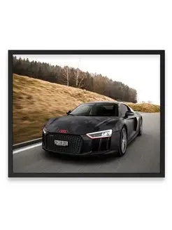 Постер, плакат, Ауди black audi r8 v10 plus 40х50