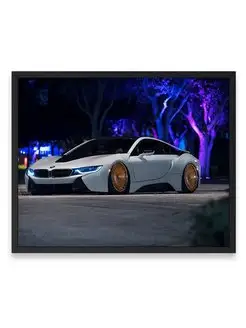 Постер интерьерный, Бэха bmw i8 2 40х50