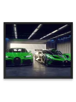 Постер 40х50, Бугатти bugatti chiron and bugatti bolide