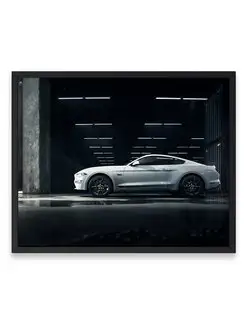 Плакат, Форд ford mustang grey 40х50