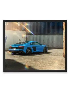 Постер 40x50, Ауди blue audi r8