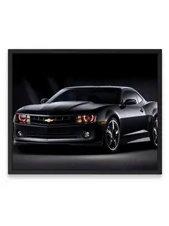 Постер 40х50, Шевроле chevrolet camaro black