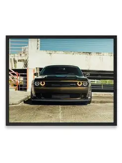 Плакат 40x50, Додж dodge green hellcat