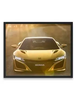 Постер, плакат 40x50, Хонда honda nsx gold