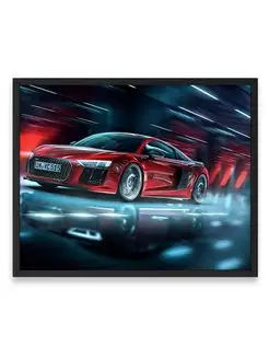 Постер 40х50, Ауди audi r8 red car