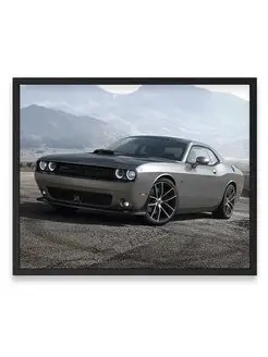 Постер интерьерный, Додж grey dodge challenger 40х50