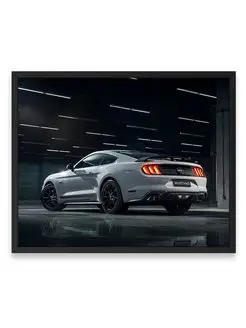 Плакат интерьерный, Форд grey ford mustang 40х50