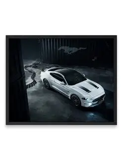 Постер в комнату, Форд grey ford mustang 40х50