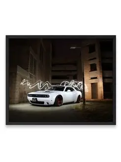 Постер интерьерный, Додж dodge challenger muscle car 40х50