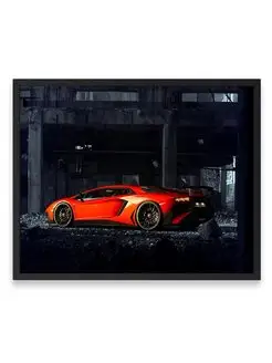 Постер, Машина lambo aventador 40х50