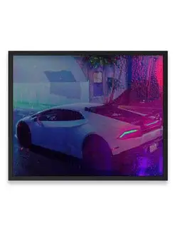 Плакат, Машина lambo double exposure 40х50