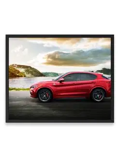 Плакат, Суперкар alfa romeo stelvio qv 40х50