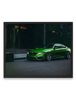 Постер интерьерный, Бэха bmw m4 green 40х50