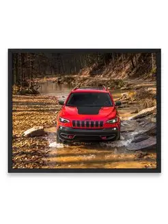 Плакат 40x50, Джип jeep cherokee trailhawk