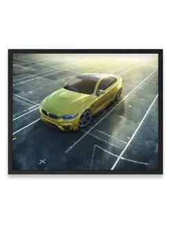 Постер 40х50, Бумер bmw yellow