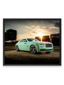 Постер, плакат 40x50, Роллс ройс green rolls royce wraith